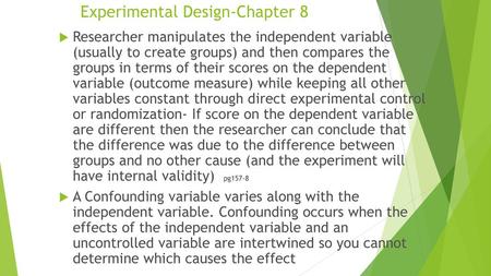 Experimental Design-Chapter 8