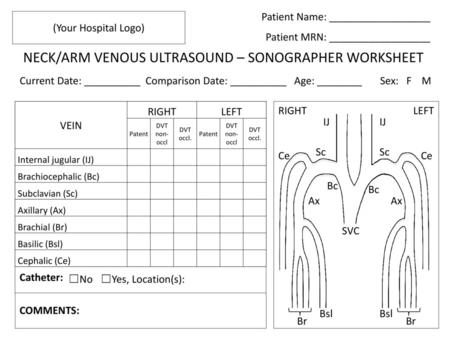 NECK/ARM VENOUS ULTRASOUND – SONOGRAPHER WORKSHEET