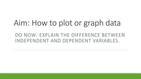 Aim: How to plot or graph data