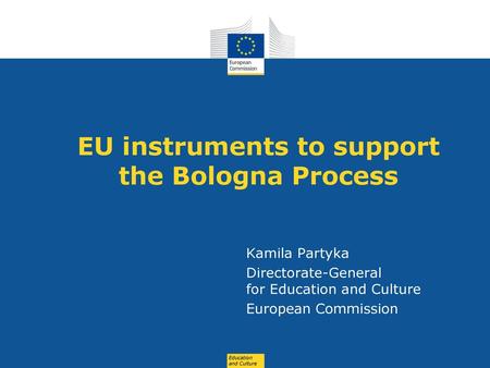 EU instruments to support the Bologna Process