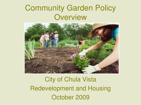 Community Garden Policy Overview