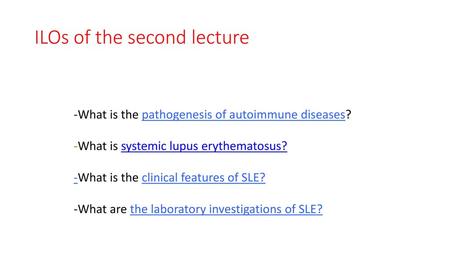 ILOs of the second lecture