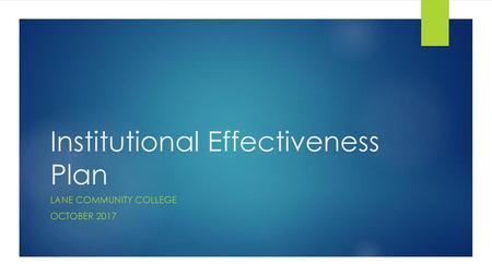 Institutional Effectiveness Plan