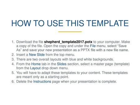 How to use this template