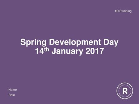 Spring Development Day 14th January 2017