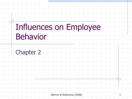 Influences on Employee Behavior