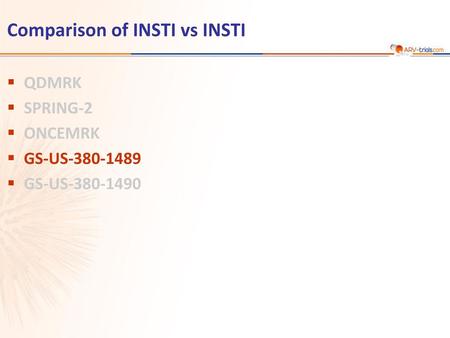 Comparison of INSTI vs INSTI