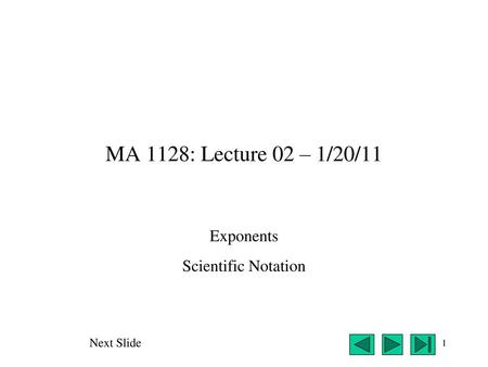 Exponents Scientific Notation