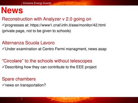 News Reconstruction with Analyzer v 2.0 going on