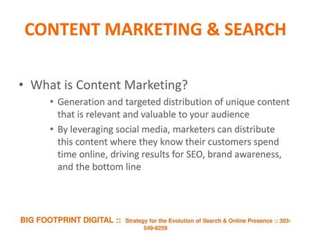 CONTENT MARKETING & SEARCH