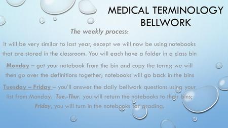 Medical Terminology BellWOrk