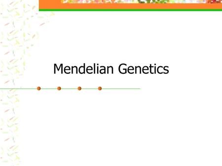 Mendelian Genetics.