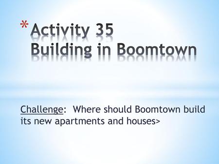 Activity 35 Building in Boomtown