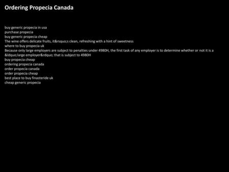 Ordering Propecia Canada