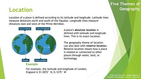 Location Five Themes of Geography Example