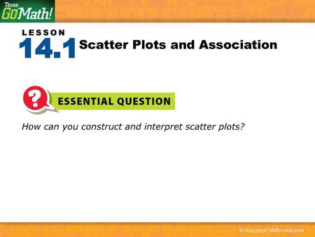 Scatter Plots and Association