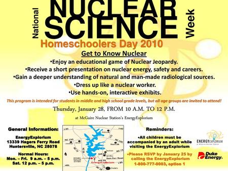 SCIENCE NUCLEAR Week Homeschoolers Day 2010