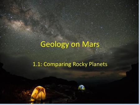 1.1: Comparing Rocky Planets