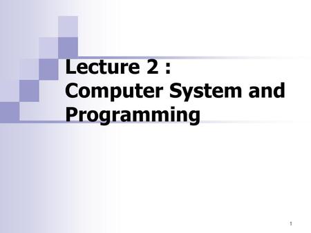 Computer System and Programming