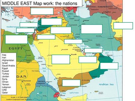 MIDDLE EAST Map work: the nations