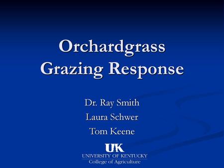 Orchardgrass Grazing Response