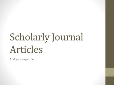 Scholarly Journal Articles