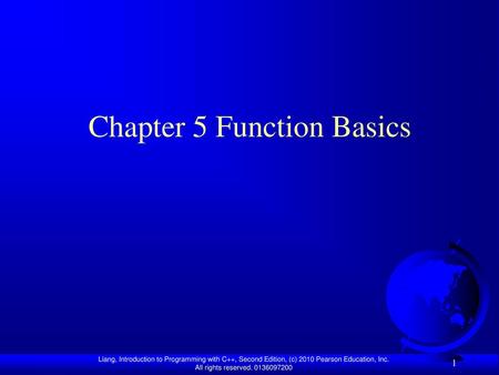 Chapter 5 Function Basics