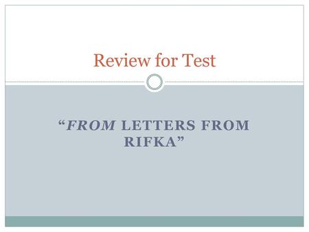 “from Letters from Rifka”