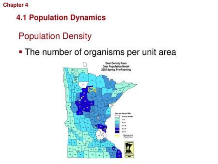 The number of organisms per unit area