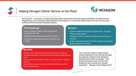 Helping Hexagon Deliver Service on the Road