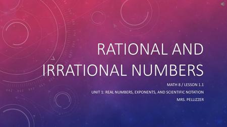 Rational and irrational numbers