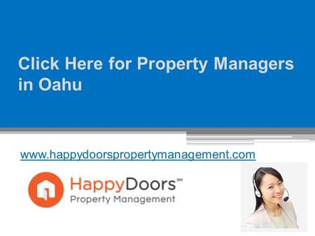 Click Here for Property Managers in Oahu