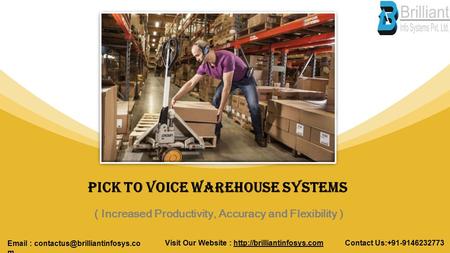 Pick To Voice Warehouse Systems ( Increased Productivity, Accuracy and Flexibility ) Visit Our Website :  Us: