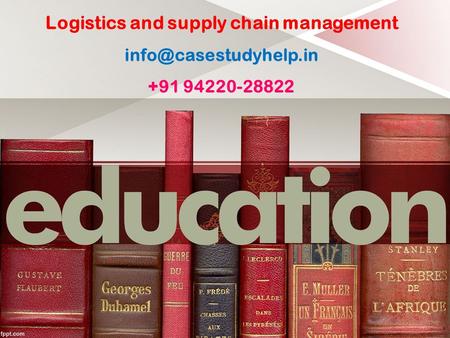 Logistics and supply chain management