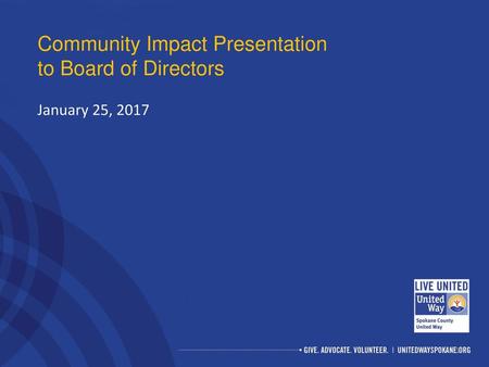 Community Impact Presentation to Board of Directors