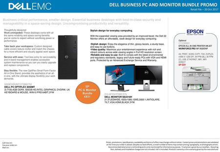 DELL BUSINESS PC AND MONITOR BUNDLE PROMO