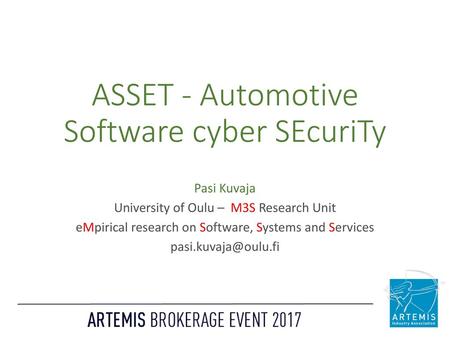 ASSET - Automotive Software cyber SEcuriTy