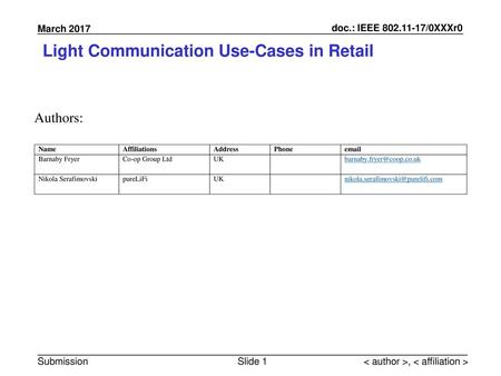 Light Communication Use-Cases in Retail