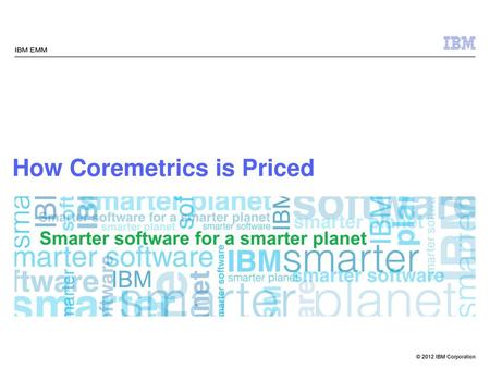 How Coremetrics is Priced