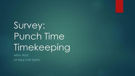 Survey: Punch Time Timekeeping