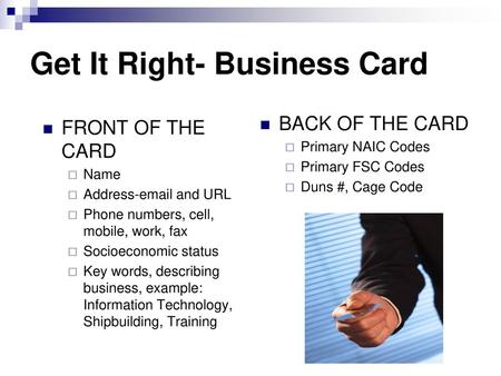 Get It Right- Business Card