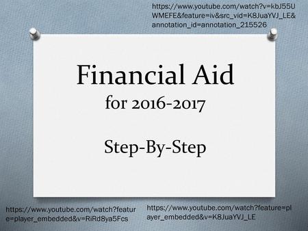 Financial Aid for Step-By-Step