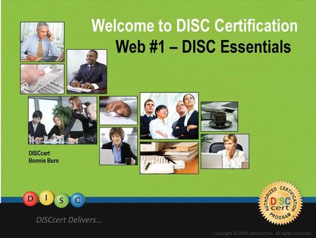 Welcome to DISC Certification Web #1 – DISC Essentials