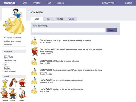 facebook Snow White Wall Photos Flair Boxes Snow White Logout