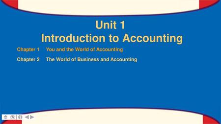 Unit 1 Introduction to Accounting