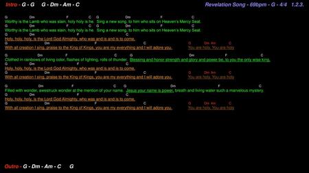 Revelation Song - 69bpm - G - 4/