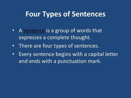 Four Types of Sentences