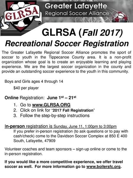 Recreational Soccer Registration