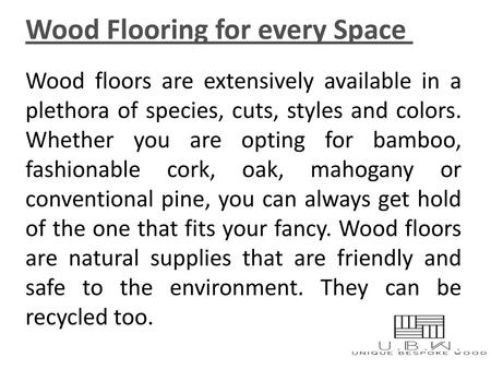 Wood Flooring for every Space