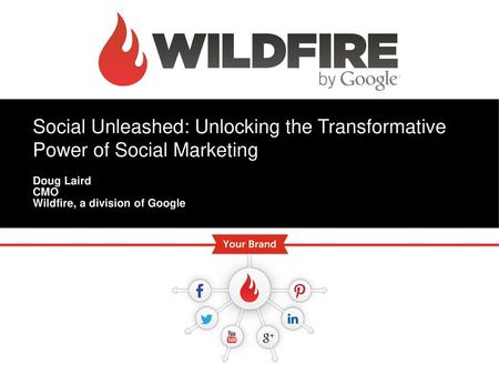 Social Unleashed: Unlocking the Transformative Power of Social Marketing Doug Laird CMO Wildfire, a division of Google.